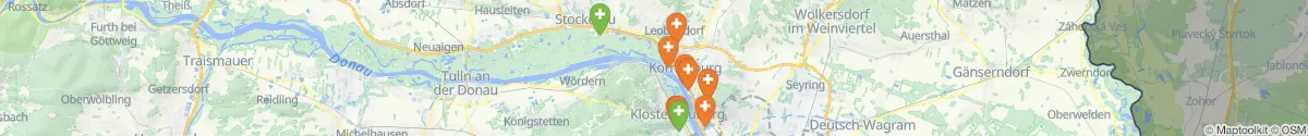 Kartenansicht für Apotheken-Notdienste in der Nähe von Stetten (Korneuburg, Niederösterreich)
